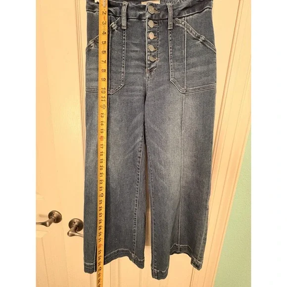 Kut From The Kloth Meg Jeans Womens 6 Blue Wide Leg High Rise Exposed Button Fly - Picture 10 of 12